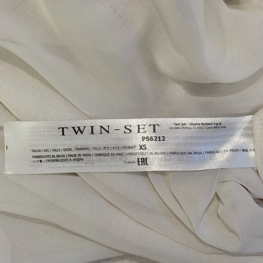 Twin-Set Simona Barbieri White Sequin Dress XS Silk Blend Party Cocktail Italy - Picture 4 of 5